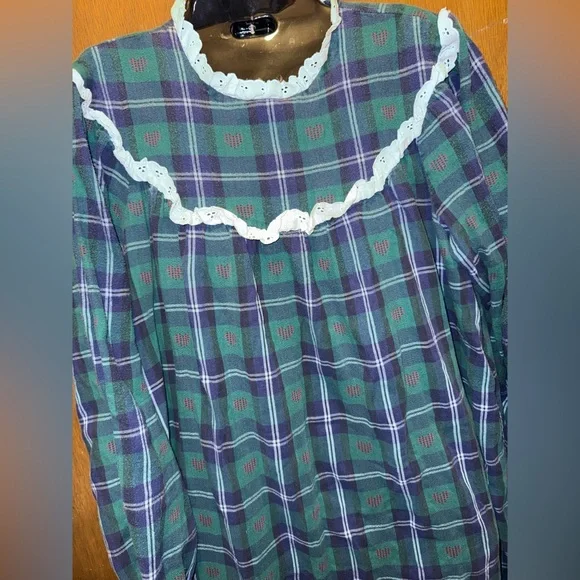 VTG L.L. Bean Classic Plaid Christmas Granny Nightgown